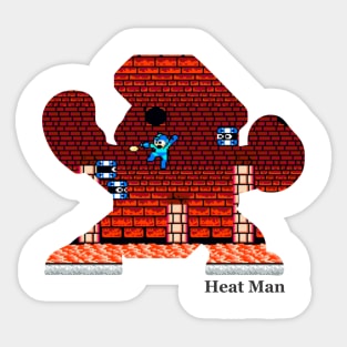 Heat Man Silhouette - Mega Man 2 Sticker